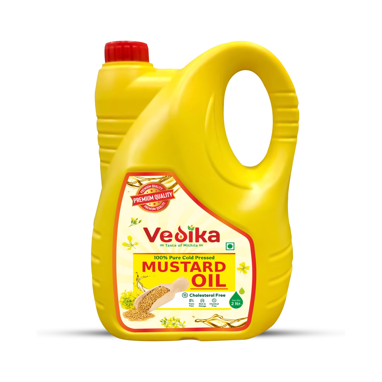 Vedika Premium Quality 100% Pure Cold Pressed Mustard Oil Jar – 2L